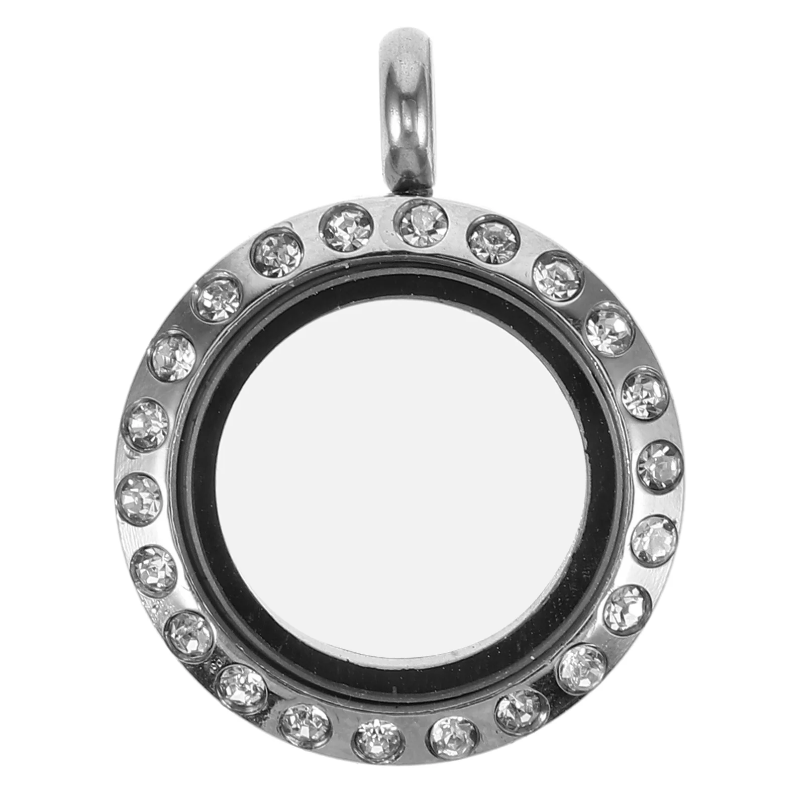 Liontin Kalung Bingkai Foto Bulat Stainless Steel, Dapat Dibuka, Untuk Wanita & Remaja Putri, Perhiasan Valentine