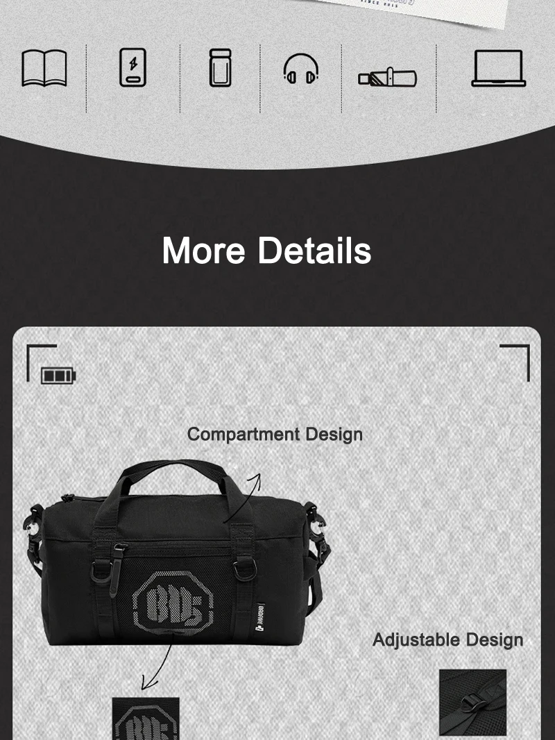 Li-Ning Unisex BADFIVE Messenger Bag AT PROOF SMART 340*135*185mm Polyester Reflektierend Große Kapazität LiNing Sporttaschen ABDV081 – Detail 4