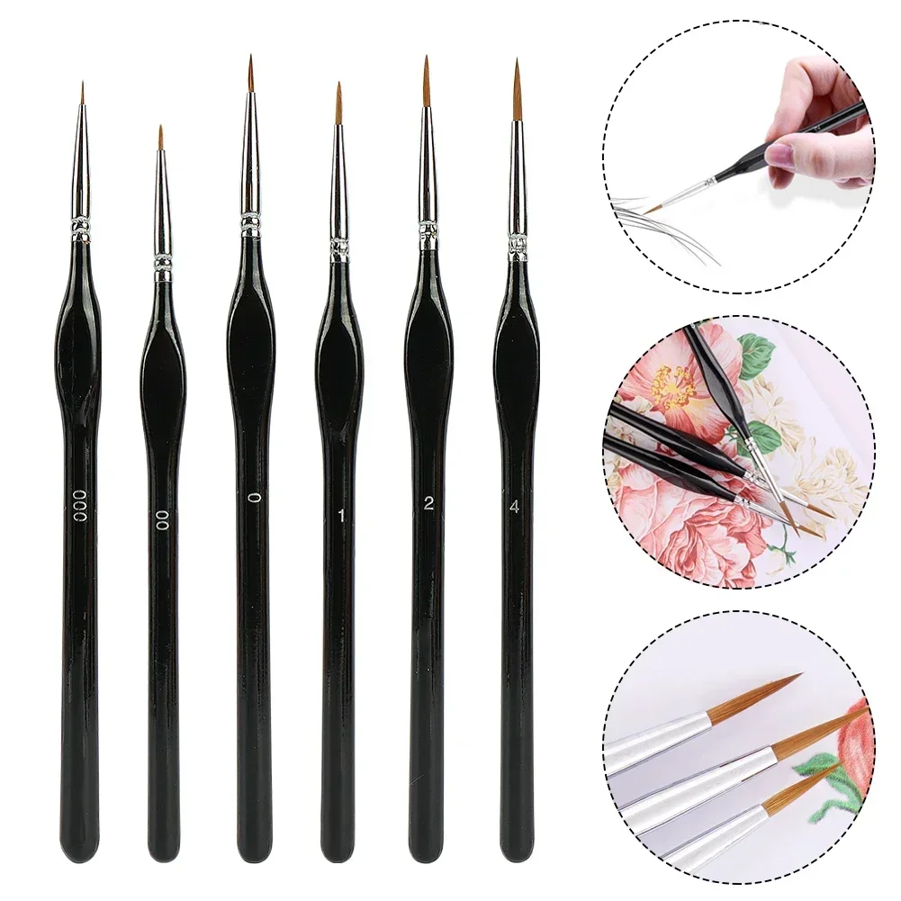 6/7Pcs Professional Sable Hair Paint Brush Set - Miniature Art Brushes for Drawing Gouache Oil Painting Brush Art Supplies