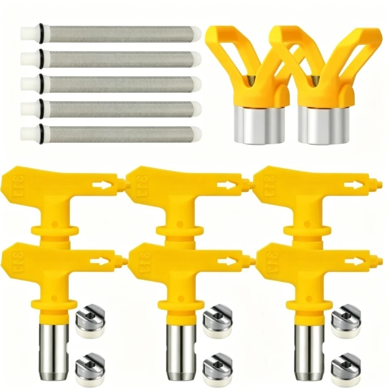 

Spray Tips 13pcs Sprayer Tip Guard Nozzle Seat Replacement and Spray Gun Filter for Airless Paint Spray Guns