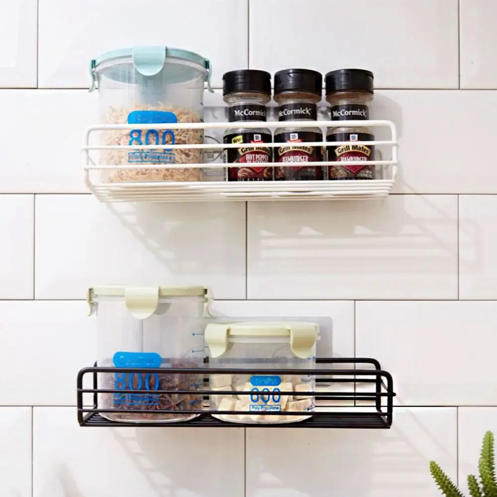 Bathroom Storage Rack Kitchen Organizer Shelf Black Shelves Corner Frame Iron Shower Mounted Caddy Rack Shampoo Holder