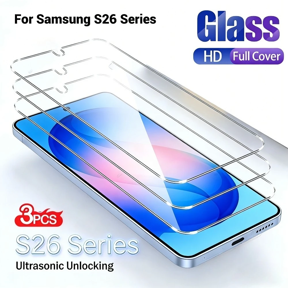 

3 шт. высокопрозрачных защитных пленок для экрана Samsung Galaxy S26 S25 S24 Ultra S23 S22 S21 Plus S25 S26 Edge, закаленное стекло с защитой от царапин