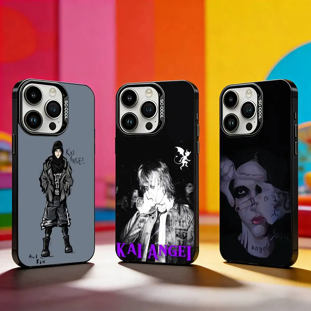 Чехол для телефона Singer K-Kai Angel Damage для iPhone 17, 16, 15, 14, 13, 12, 11 Plus, Pro Max, XS, цветной серебристый