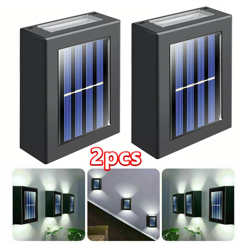 Appliques murales LED solaires extérieures lampe solaire LED étanche haut et bas éclairage lumineux pour jardin balcon cour rue décor lampes