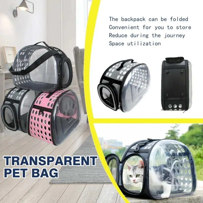 

Pet Shoulder Bag Cat Carrier Outdoor Travel Breathable Handbag Puppy & Kitten Capsule Transparent Portable Shoulder Strap Bag