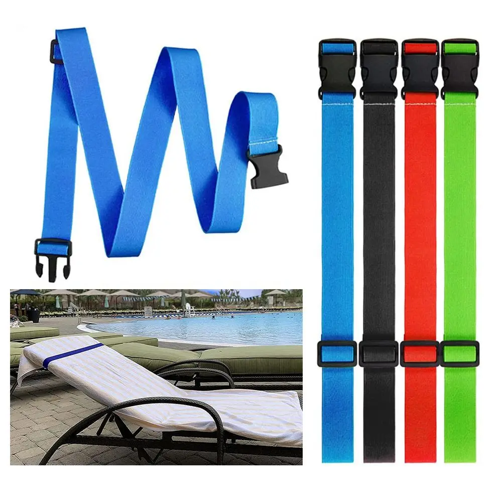 Multifunctional Beach Towel Clips Band New for Lounge Chairs Portable Elastic Towel Band Blue Color Windproof Beach Towel Holder