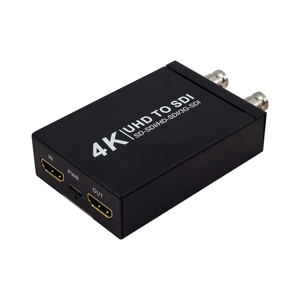 4K UHD Audio Video HDMI to 2 Channel 3G-SDI Converter Adapter with HDMI Loop Out, HDMI Input to SDI Output for HDTV Broadcasting
