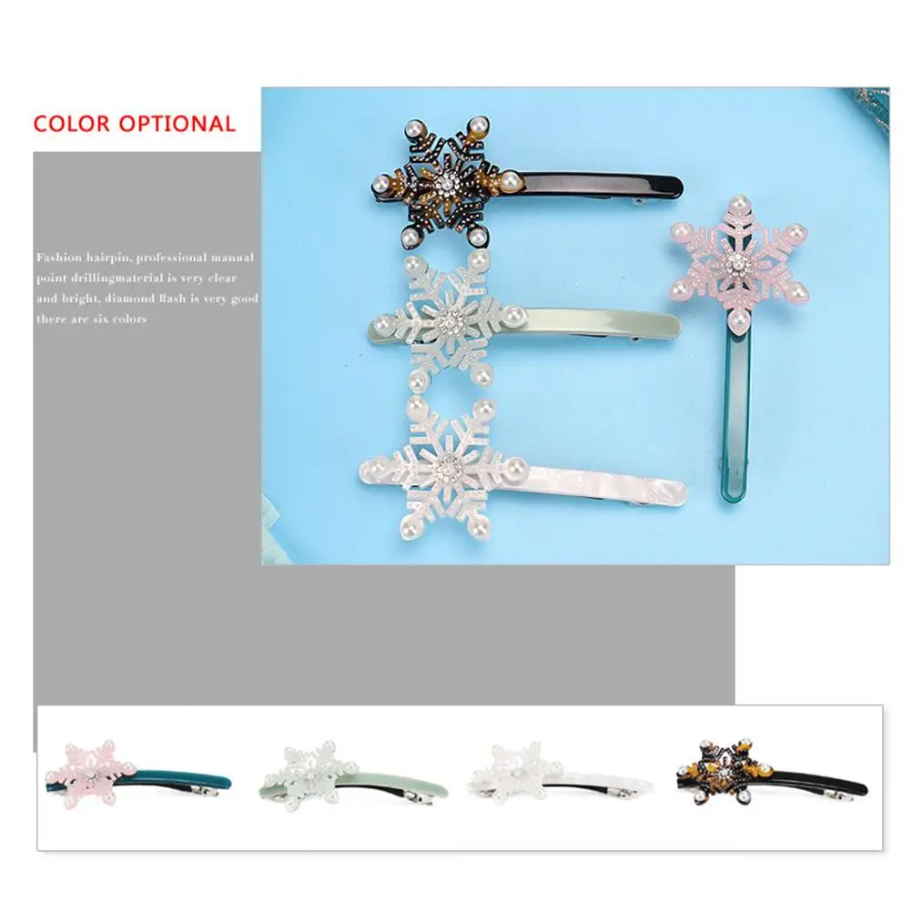 

Hairpin Women Snowflake Clips Elegant Appearance Match Different Dress Up Situations Beautiful Design Easy to Clip for Yourself