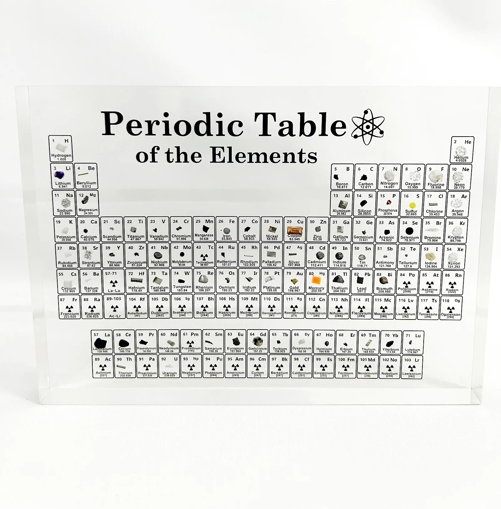 3 حجم الاكريليك الجدول الدوري مع عينات عنصر حقيقي داخل الكيمياء الاكريليك الجدول الدوري من عناصر العلوم الهدايا