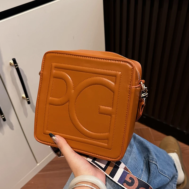 حقيبة يد نسائية عالية الجودة، حقيبة كروس نسائية واسعة بحزام على شكل سلسلة، حقيبة كتف بسحاب على الموضة #5