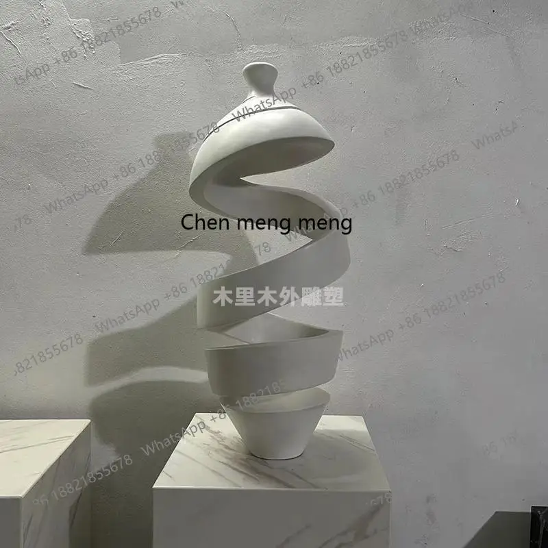 

Sales office Sculpture artworks, entrance abstract wood carving ornaments Exhibition hall Creative soft decoration