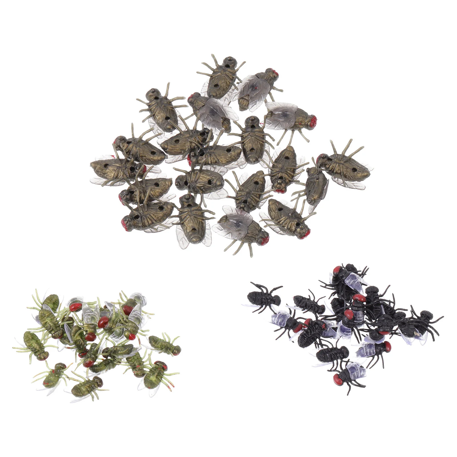 60 Pcs Fly Model Halloween Prank Toys Tricky Insect Artificial Pvc Simulation Scary Insects