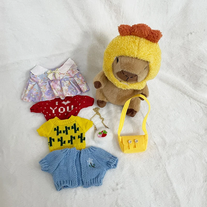 8–10 Stück Capybara-DIY-Puppe mit Kleidung und Accessoires, niedliches Stofftier-Puppen-Anziehspielzeug-Set