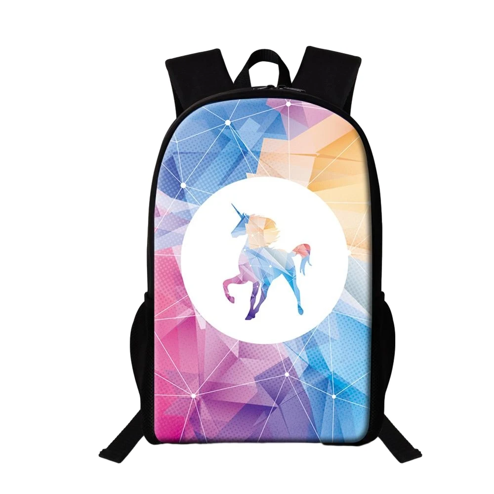 Unicorn Backpack Colorful Geometric School Bag Children Animal School Bags for Teenagers Boys Kids Bookbags Backpacks 16 Inch