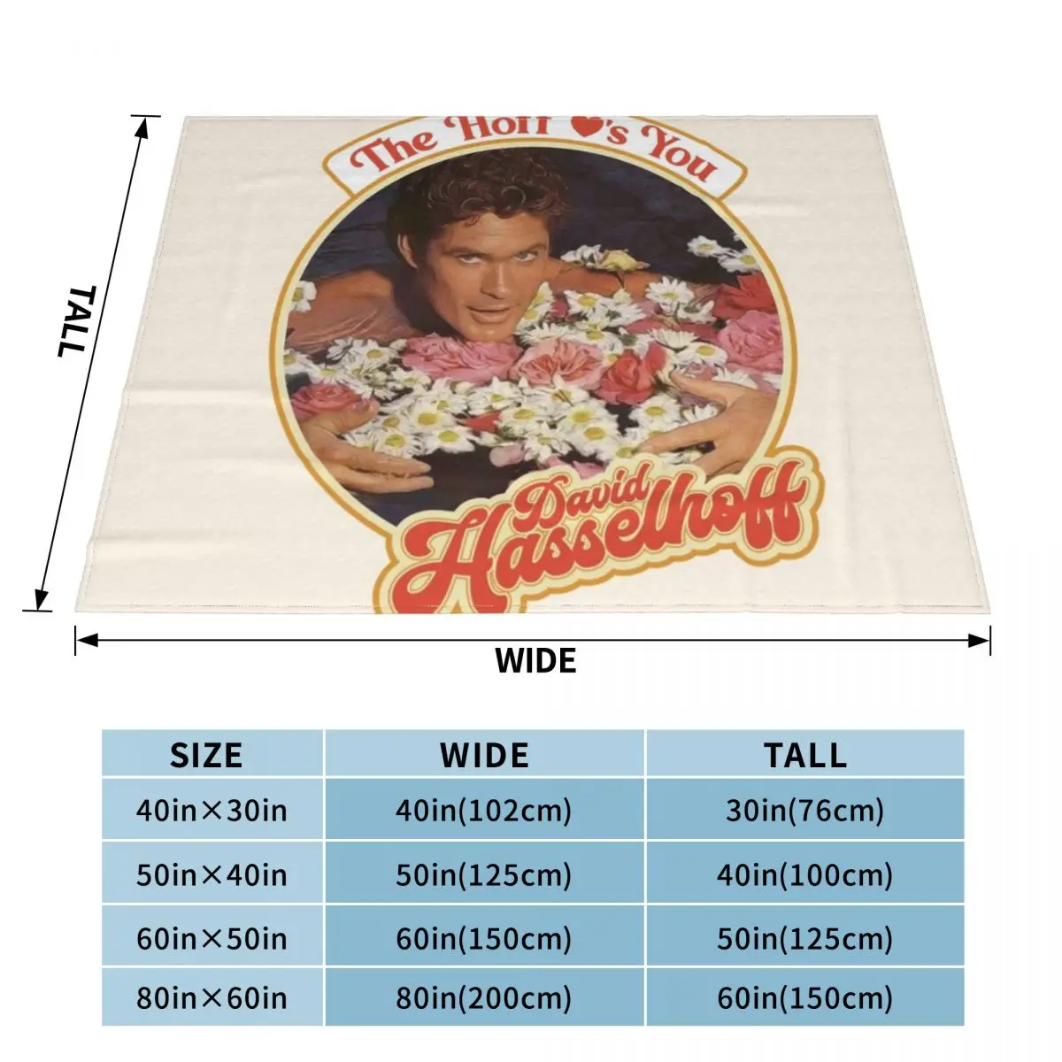 The Hoff Loves You Throw Blanket Camping Blanket Blanket For Sofa