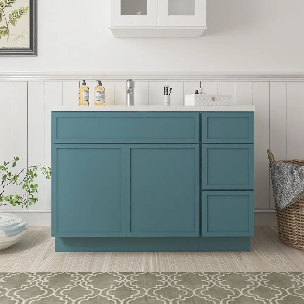 

42" Unassembled Shaker Bathroom Vanity - 2-Door & 3-Drawer Floor Cabinet​