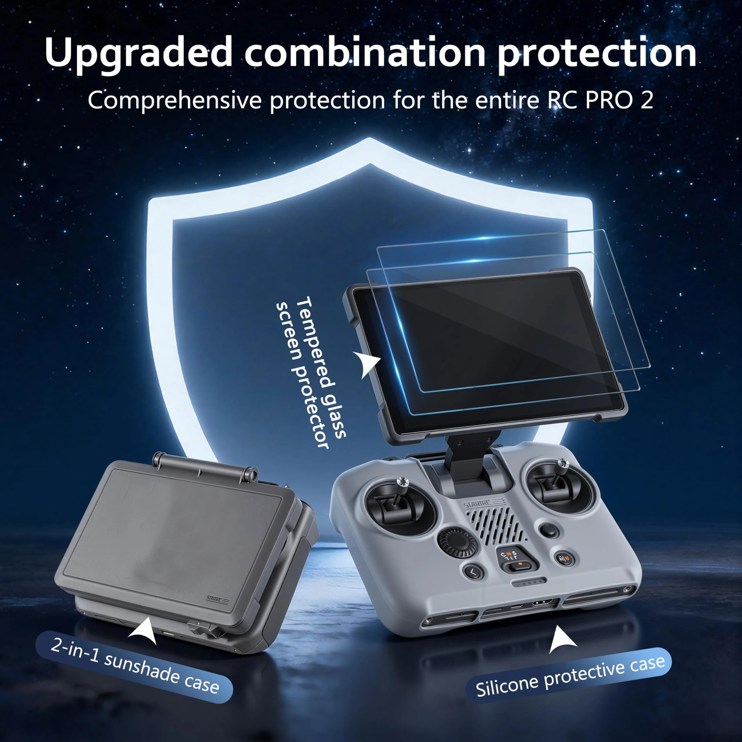 Displayschutzfolie für DJI Mavic 4 RC Pro 2 Fernbedienung Sonnenschutz Silikonhülle Controller-Displayschutz Zubehör – Detail 5