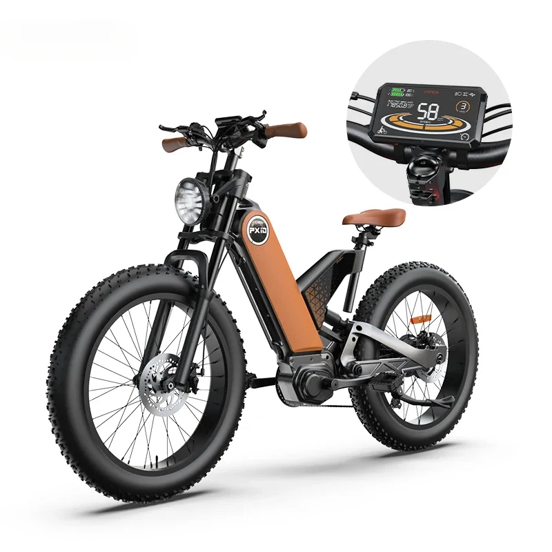 Retail Price PXID New Design Ebike Electric Mountain Bicycle 48V 750W Motor Electric Bicycle 24*14 Inch Fat tire Electric Bike