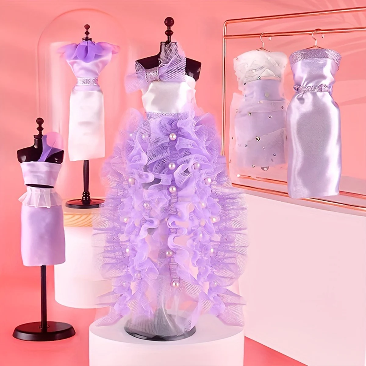 Kit de diseñador de moda para niñas, bricolaje, pasta creativa, artesanía artística sin hilo de aguja, regalo de cumpleaños, Halloween, Navidad y Acción de Gracias