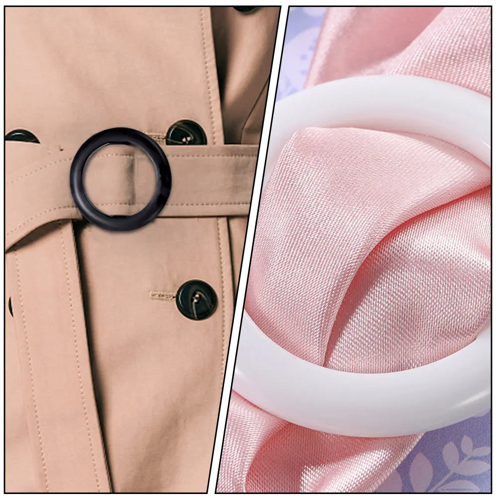 

40Pcs Resin Round Scarf Rings Buckles Clothes Decoration DIY T Shirt Clips Silk Scarf Clasps Adjustable Buckles for Clothing