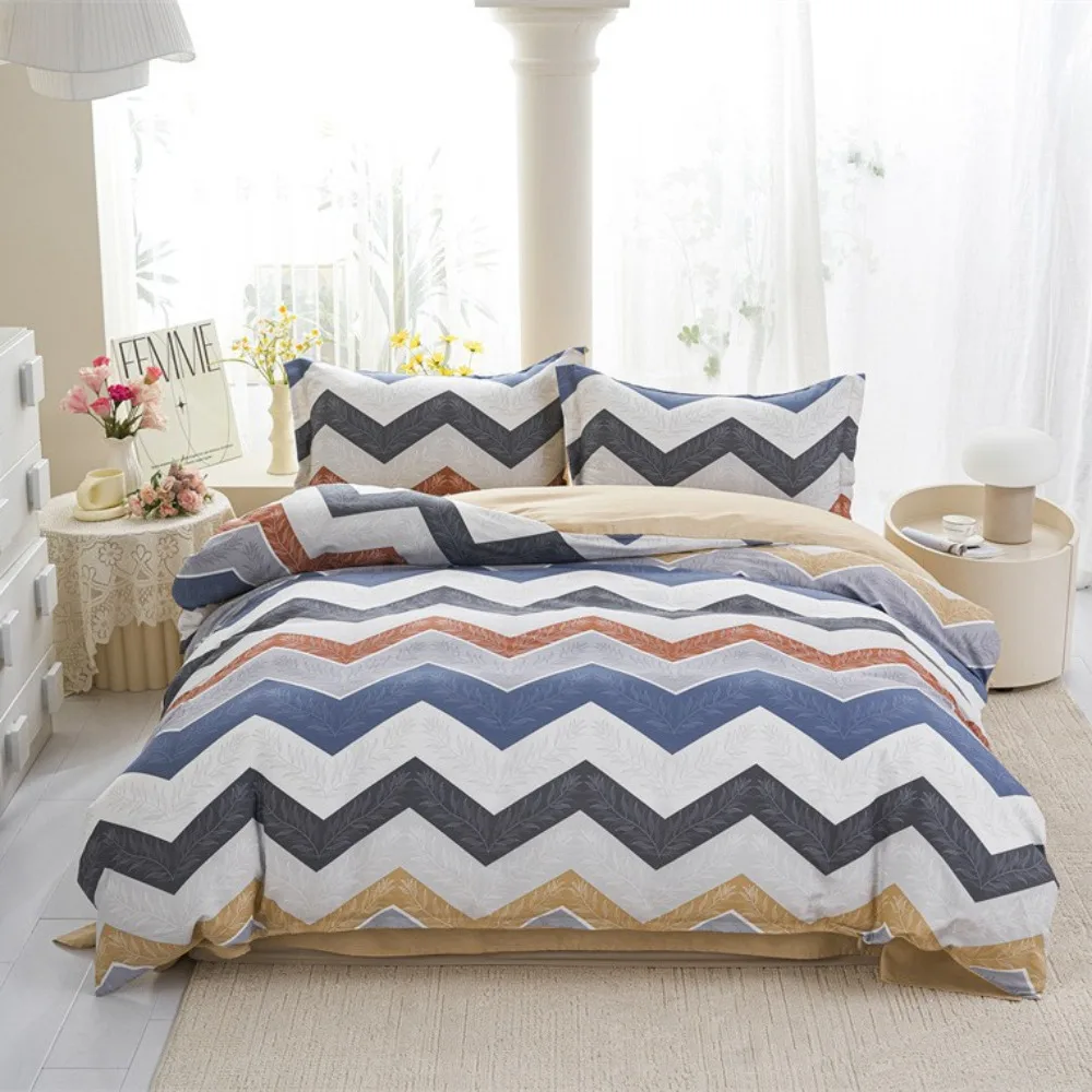 100% Cotton Solid Color Simple Bedding Set Soft Breathable All Season Bed Sheet Duvet Cover Queen Full King Size Home Textile115