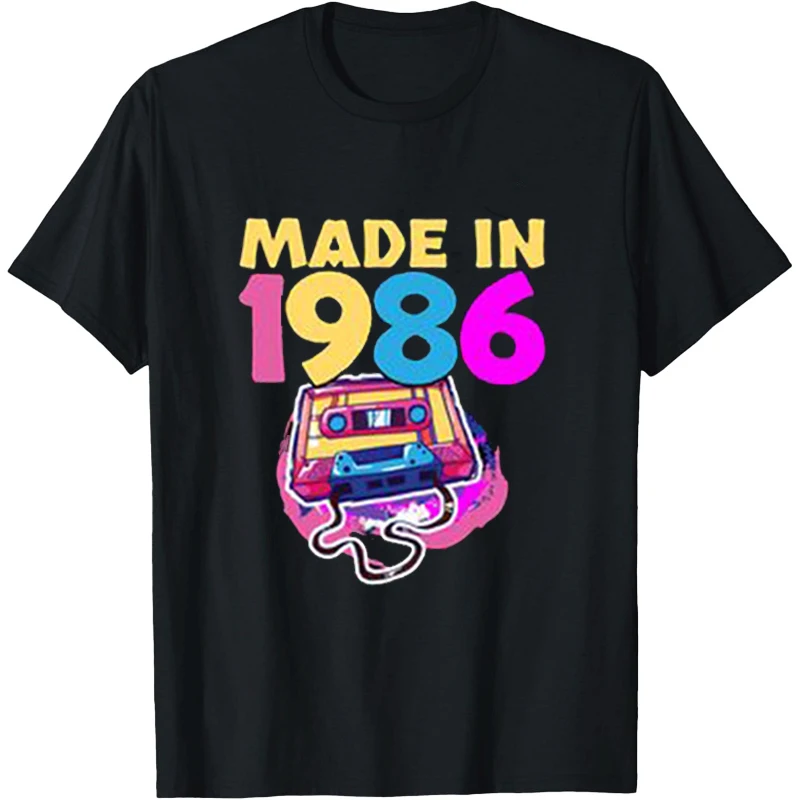 Vintage Year 1986 Shirt Shirtings T Shirt Born in 1986 Retro Ropa De Hombre 40th Man Clothes Women Clothes Men Tees Women Shirt