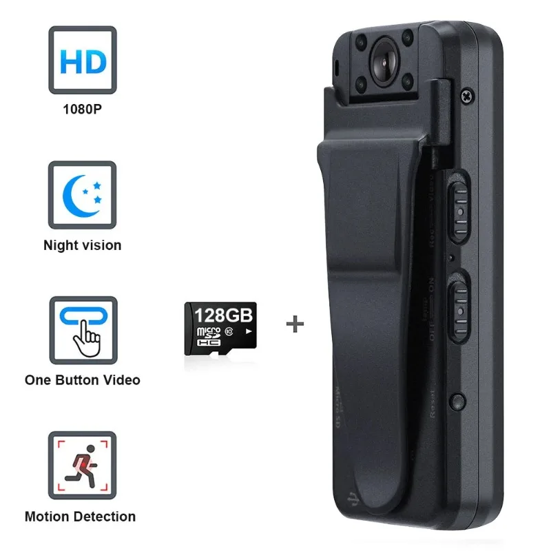 Z7 Without WiFi Portable Body Mounted Camera 1080P Motion Detection 4PCS Infrared Night Vision Light Video Recording