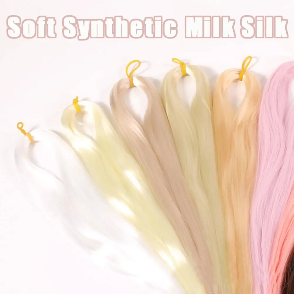 Colors Anti-Mohair Wig Handmade Hook Row Milk Silk Hair Wefts Hair Raw Synthesis BJD Hair Row Black Fake Hair BJD SD Doll Hair