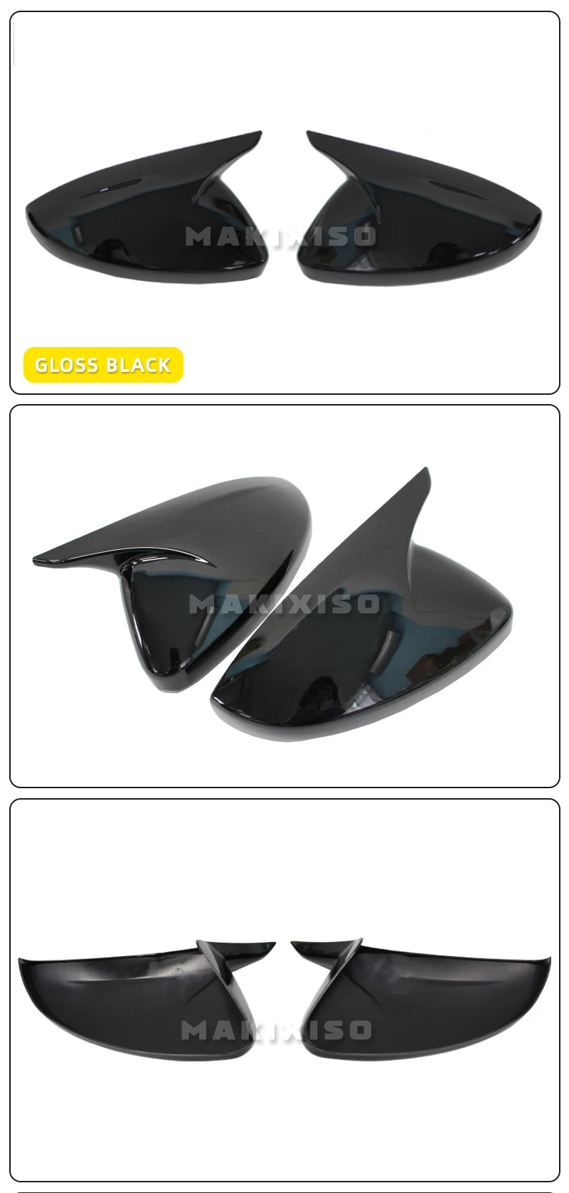 Coques De Rétroviseur Pour Peugeot 208, 308, 508, 2008 - Protection Et Style En Noir Brillant (Noir CC) - 12