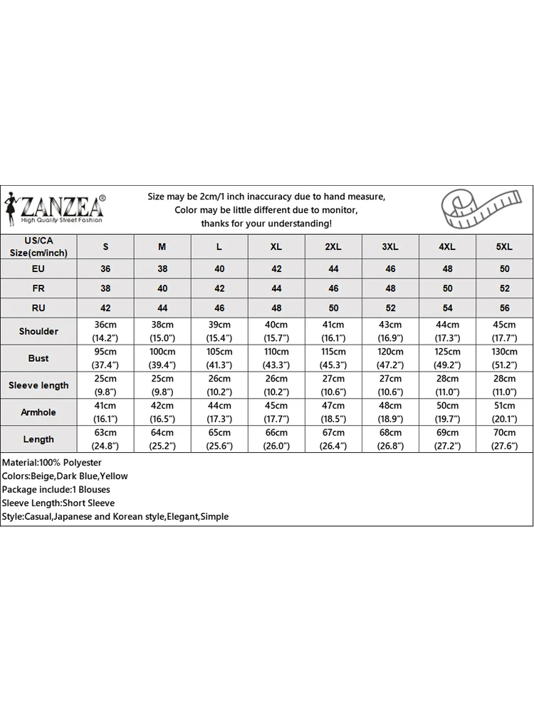 بلوزة زينزيا مرقعة مكشكشة للنساء ، أكمام قصيرة منفوخة ، قمم أنيقة ، سترة للعطلات ، أزرار ذات ثنيات ، موضة كورية ، عطلة