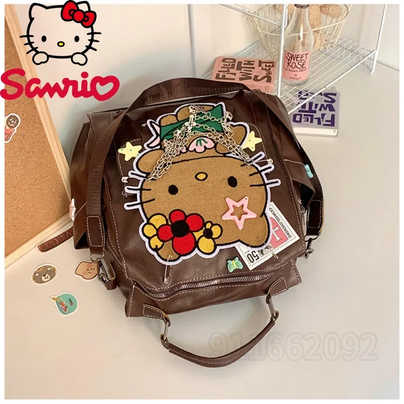Sanrio Hello Kitty New Women's Backpack Cartoon Cute Casual Fashion Women's Backpack Cartoon Cute Backpack Large Capacity