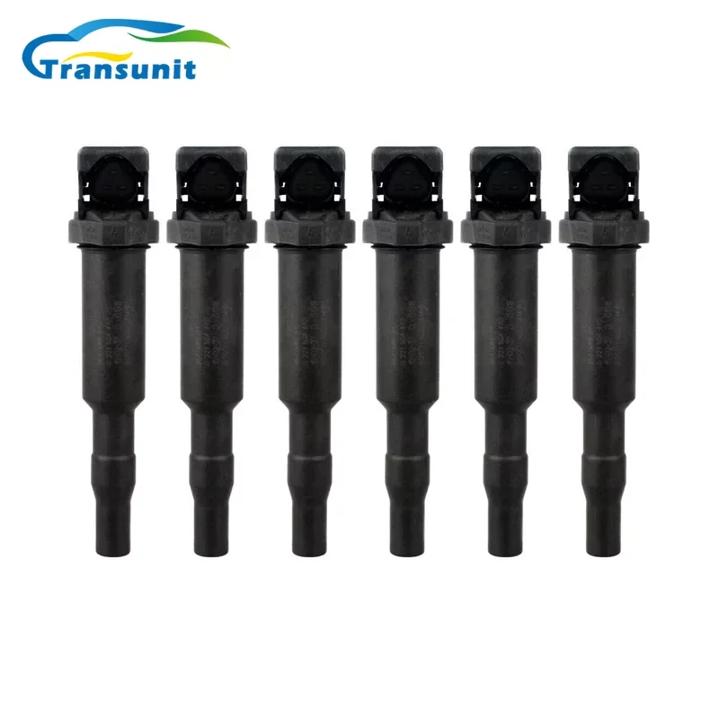 6 PCS Ignition Coils For Bosch 0221504470 FIT BMW 12138616153 325 530 535 X3 12138616153 12137594596 12137571643 C1795 C1826