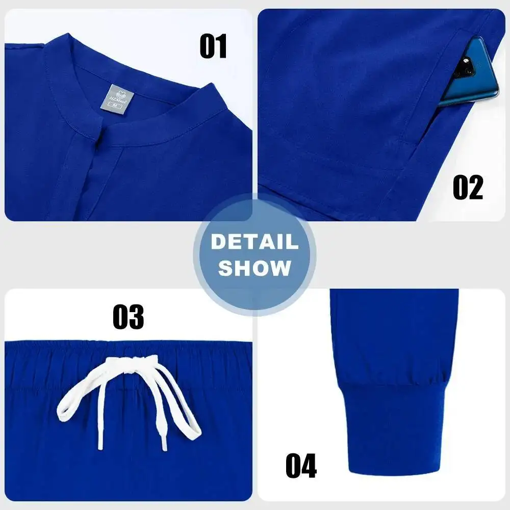 

Multicolor Hot Sale Jogger Scrub Sets Women Solid Color Breathable Clothes Lab Coat Uniform Hospital Doctor Work Wear