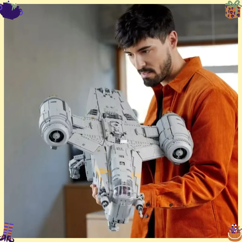6187 Pieces 2026 New The Razor Crest Spaceship Building Blocks, Assembl Display Model, Compatible Kit, Adult Collectible Present