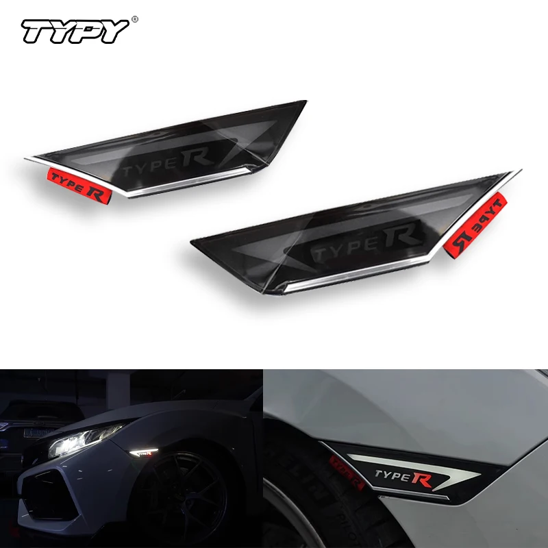 

Автомобильные фары TYPY DRL для Honda Civic, габаритный боковой фонарь 10-го поколения 2016-2021, хэтчбек, тип R Si, указатель поворота, 2 шт.