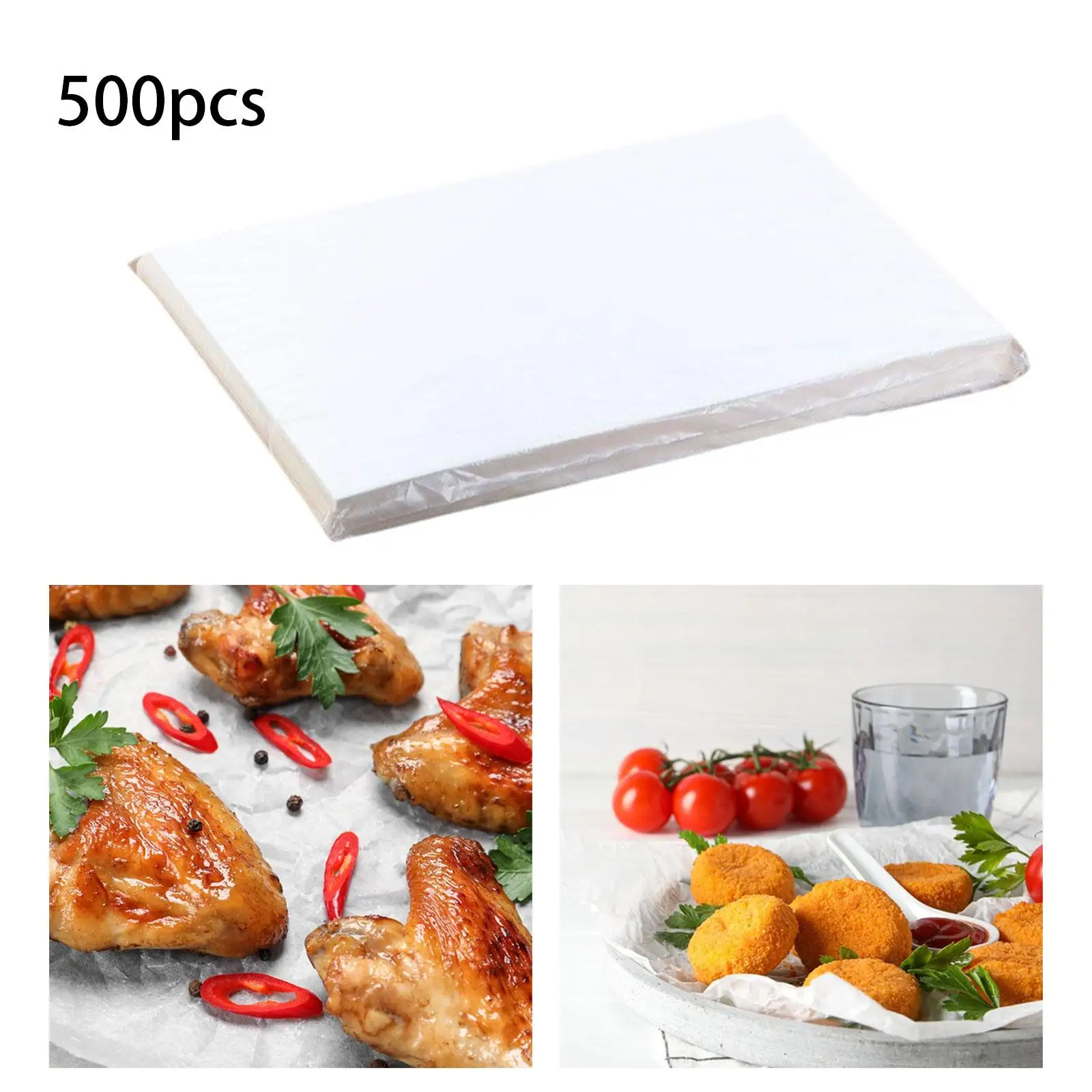 

500x Silicone Oil Paper Baking Baking Sheets Paper Barbecue Paper Oven Baking Oil Paper for Air Fryer Oven Home Kitchen Meat