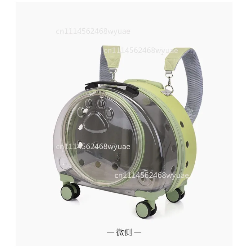 High Quality Travel Products Transparent Pet Dog Cat Backpack Carrier Bag with Wheels Pet Trolley