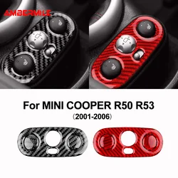 AMBERMILE for Mini Cooper One R50 R53 2001-2006 Accessories Car Gear Seat Heating Adjustment Button Frame Real Soft Carbon Fiber