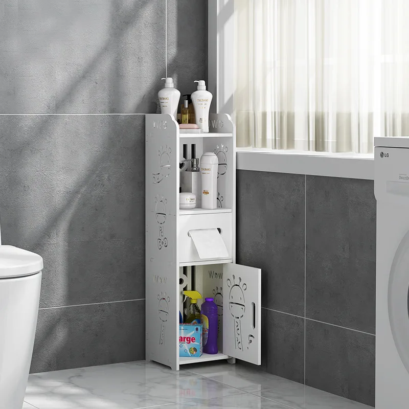 Mobiletto portaoggetti compatto per il bagno: Organizer per lavabo ad angolo sottile soluzione per lavabo da bagno stretto efficiente nello spazio.