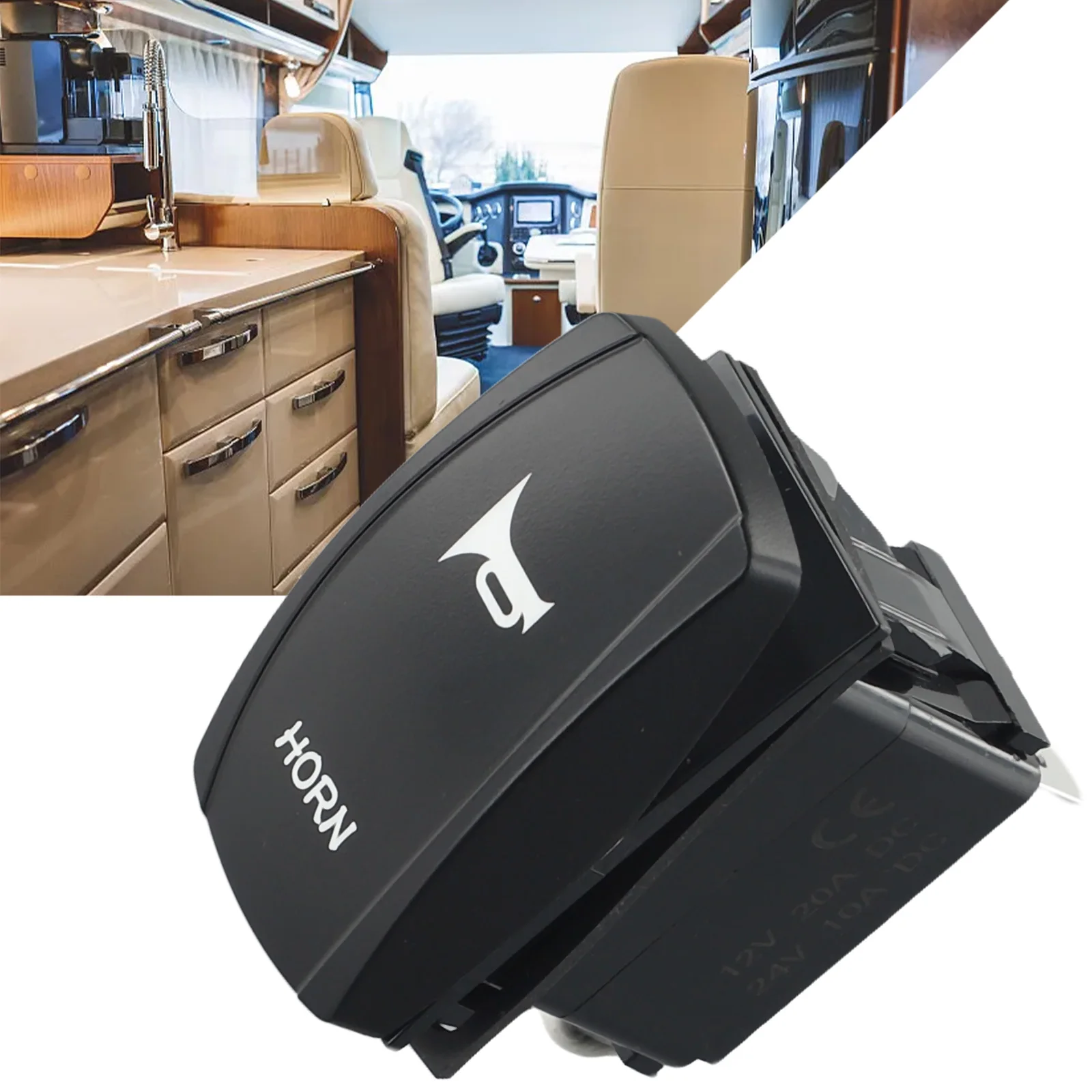 Blue LED Illuminated 5-Pin Rocker Switch for 12V 24V Cars Boats RVs ATVs with Short-Circuit Overload Protection Built-in Light