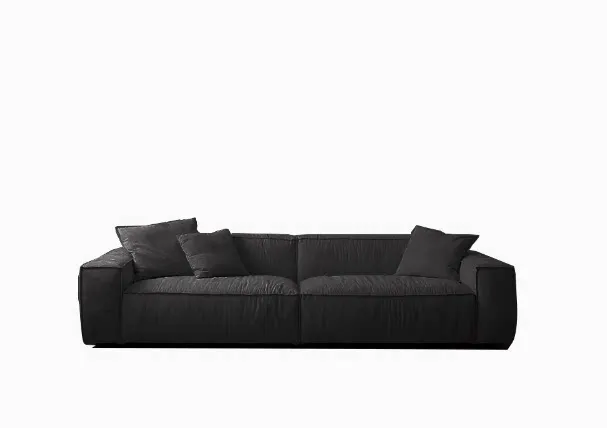 #Straight Couch Split Linen Sofa Tofu Block Removable Washable Living Room Sofa Multiple Wide Deep Seating Home Room Furniture