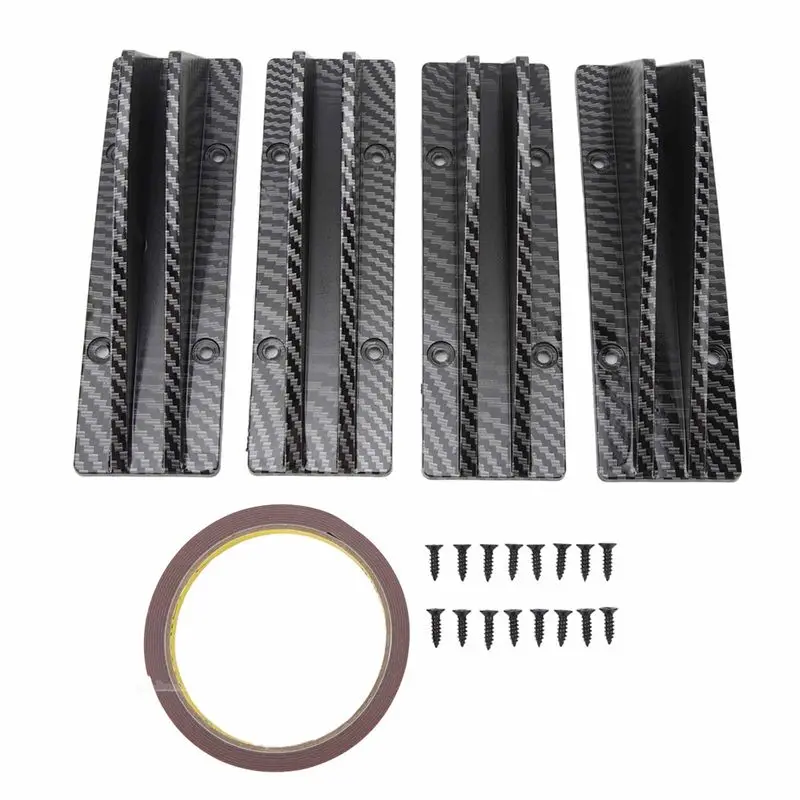 A13F-4PCS Car Rear Lower Spoiler Sporty Universal Rear Bumper Chassis Diffuser Lip Wing Splitter