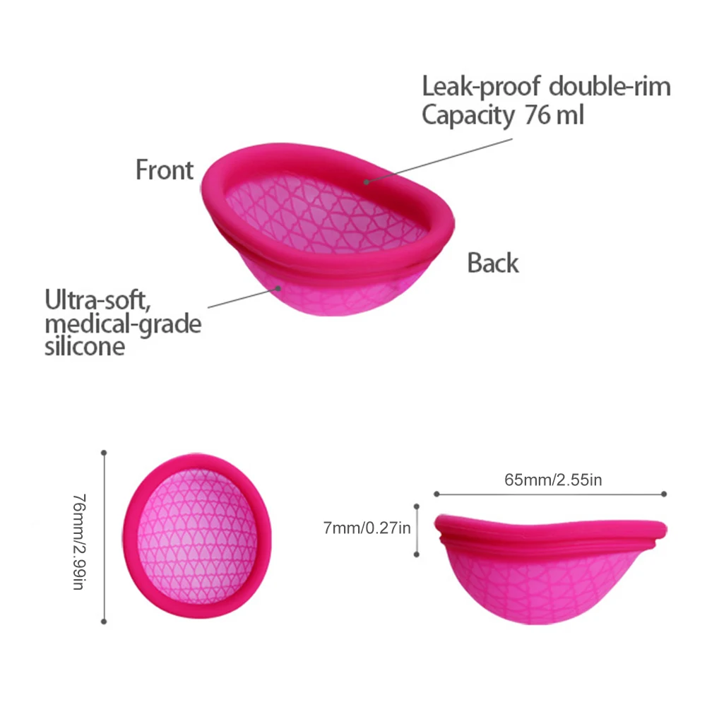 5PCS/ SET Reusable Menstrual Disc with Flat-fit Design Extra-Thin Sterilizing Silicone Menstrual Disk period copa mentruales