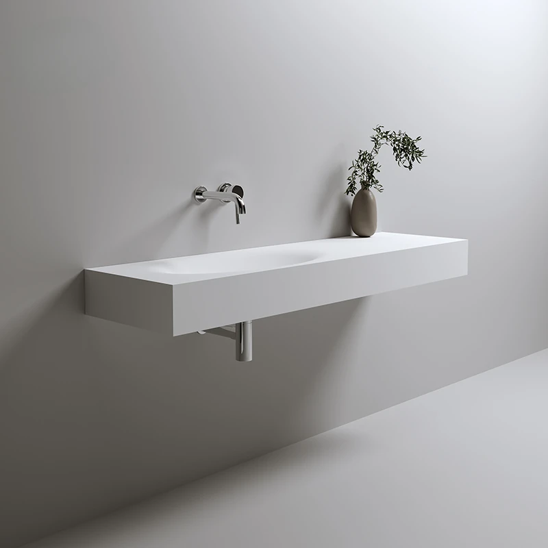 Artificial stone matte integrated basin bathroom simple wash basin washstand