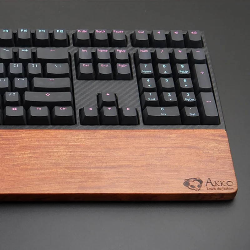 Akko Rosewood Wrist Rest Ergonomics Solid Wood 98/108 Key Keyboard Wrist Protector Anti-slip Base for Constant Typing & Gaming