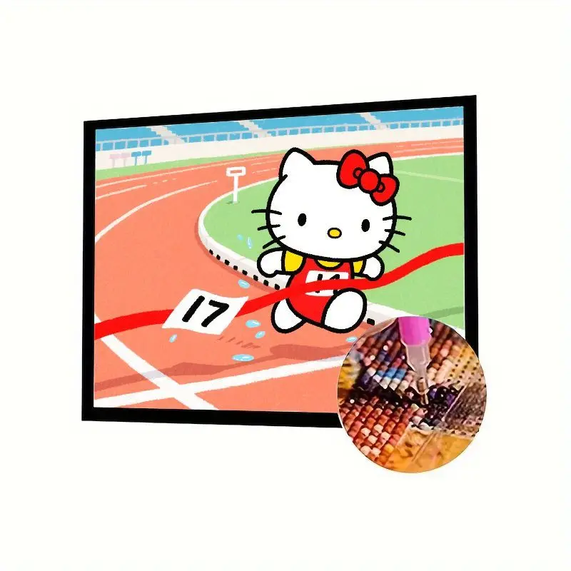 

1 шт. Hello Kitty Running Athlete 5D набор алмазной живописи-милый мультфильм спортивная тема полная дрель стразы вышивка искусство для DIY