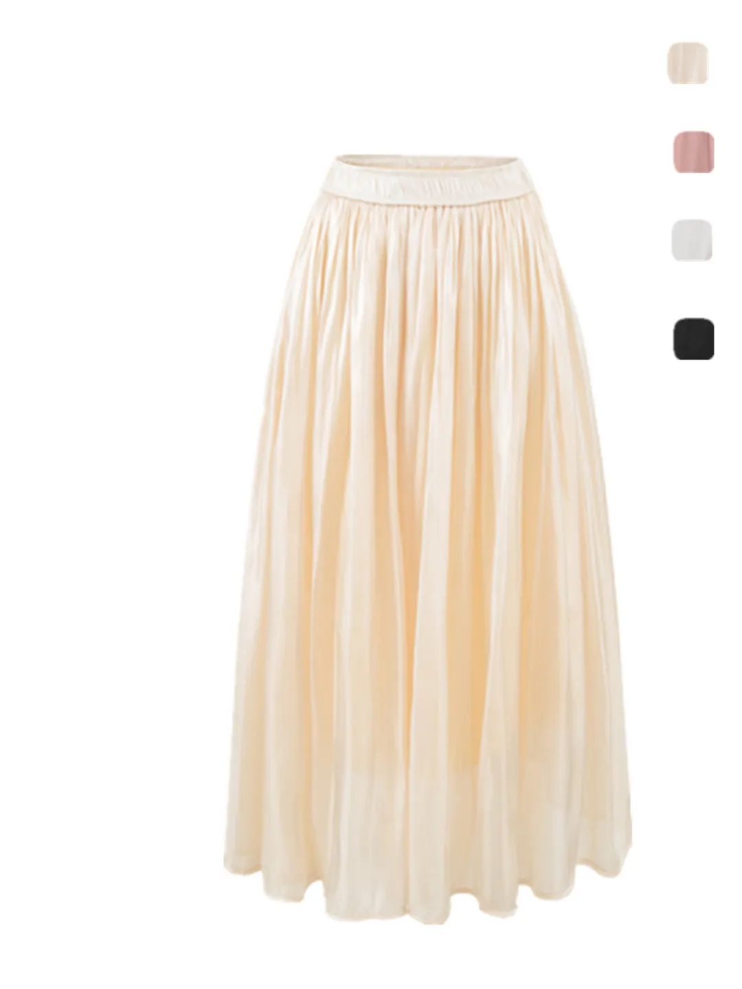 Ele falda de satén de cintura alta sensación fluida Midi A-Line Dr falda grande adelgazante mujeres francés Sle uso diario