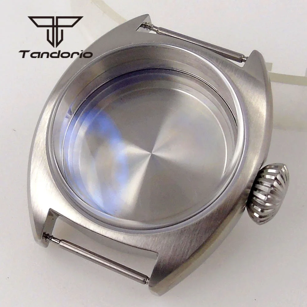 36mm Stainless Steel Brushed Dive Watch Case Double Domed AR Sapphire Glass Screw Crown Fit NH34 NH35 NH36 ETA2824 PT5000 Movt