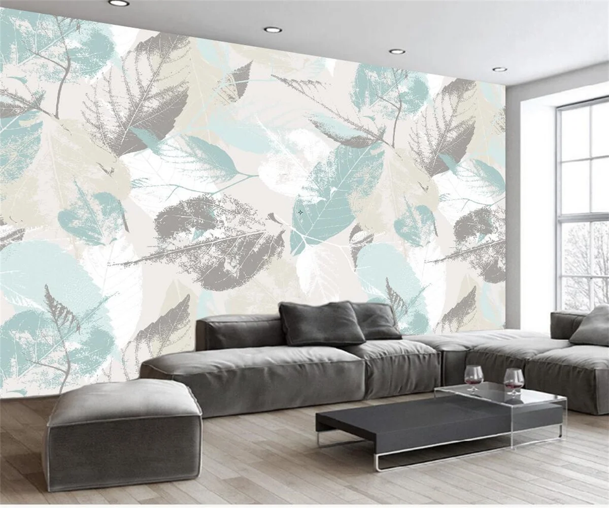 Custom papel de parede wallpaper Nordic simple leaves leaves petals bedroom background wall 3d wallpaper papier peint