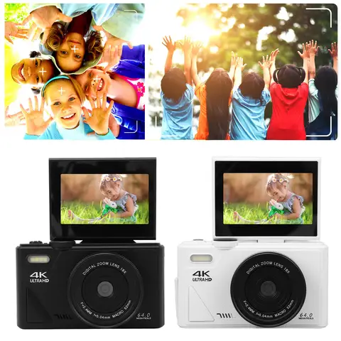 Retro Digital Camera 64MP Stabilization Video Pause Function 3 Inch IPS  Screen Digital Camera for Vlogging for Beginners